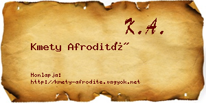 Kmety Afrodité névjegykártya